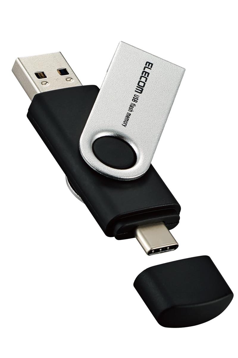 エレコム USBメモリ 256GB 回転カバー Type-C USBA 対応 最大読込速度100MB MF-TPC3256GBK|Love Lone Star