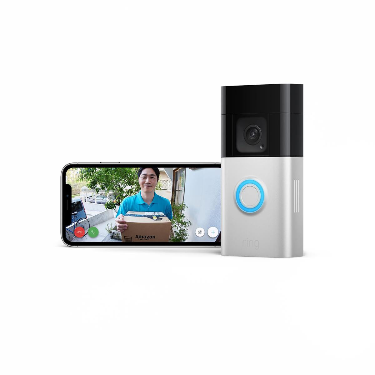 Ring Battery Doorbell Plus (リング ドアベルプラス バッテリーモデル) | 上下左右150°のワイドなカメラ視野角、1536p HD+ビデオ、電源工事不要なスマホ対応ドアホン・インターホン | Ring Homeプラン30日間無料体験|Love Lone Star
