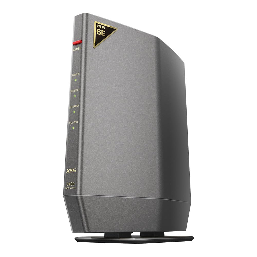 バッファロー ルーター 無線 LAN Wi-Fi 6E 11ax 6GHz AXE5400 トライバンド 6ストリーム 2401 + 2401 + 573 Mbps 有線 2.5Gbps エコパッケージ 【 iPhone 17 / Air / 16 / 15 / Nintendo Switch 2 / PS5 動作確認済み 】 WSR-5400XE6/N｜Love Lone Star