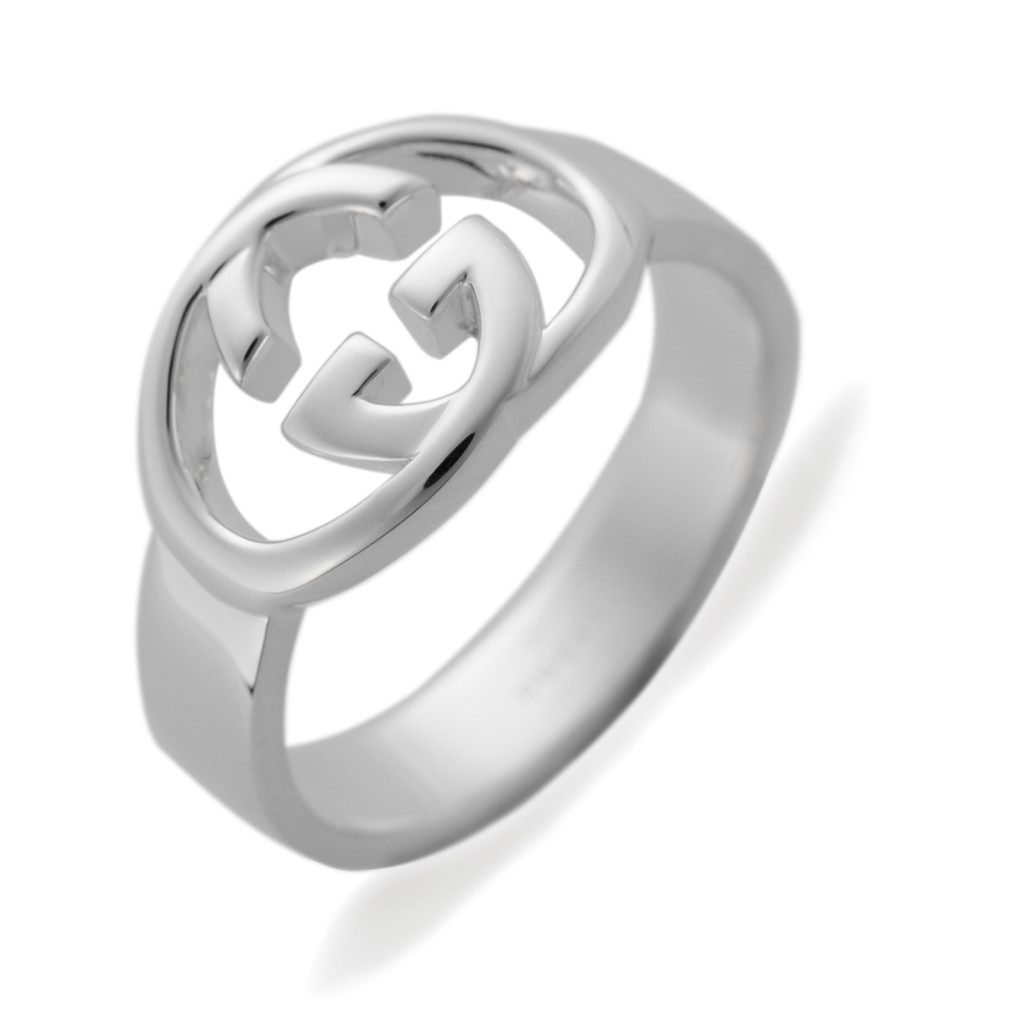 楽天市場】グッチ ダイアゴナル インターロッキングG リング シルバー