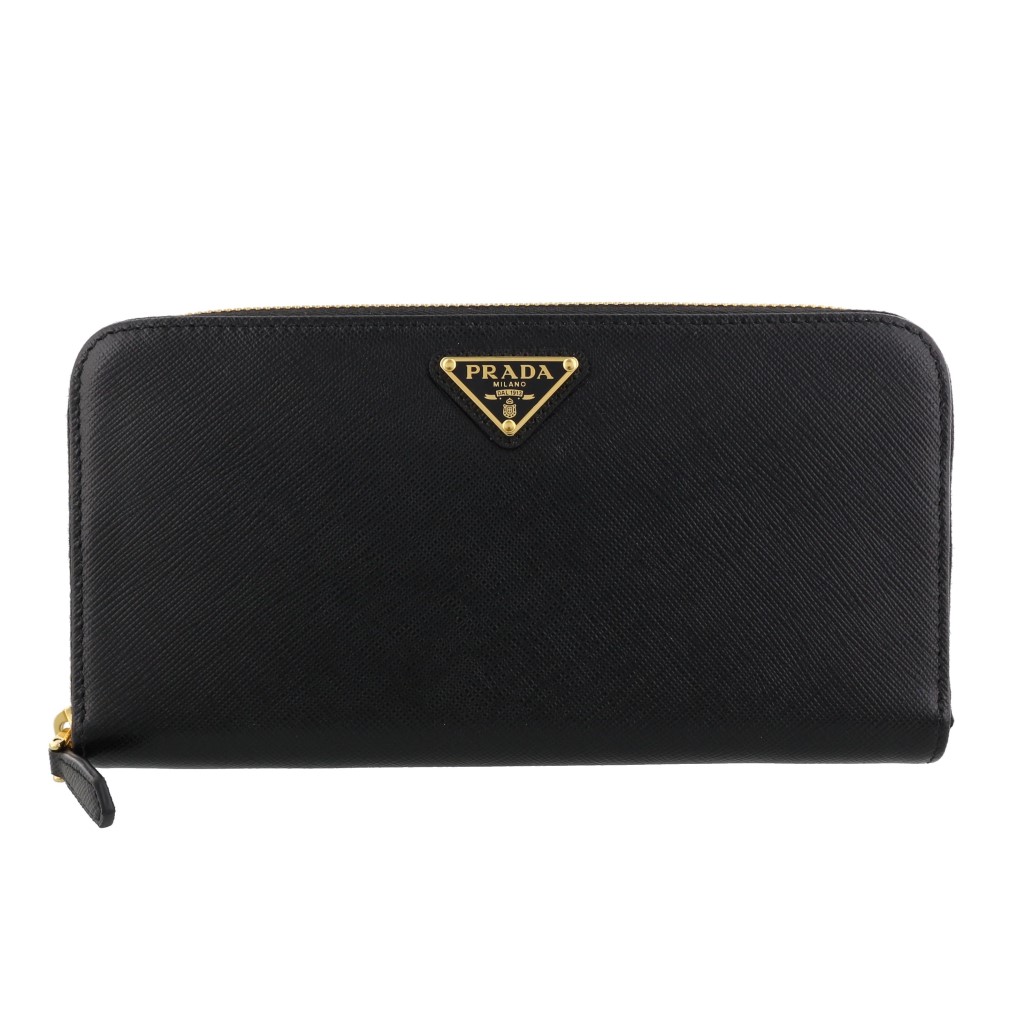 【美品】PRADA プラダ サフィアーノレザー 長財布 1M1132 ブラック PRADA プラダ 1M1132 サフィアーノ 長財布（小銭入れあり