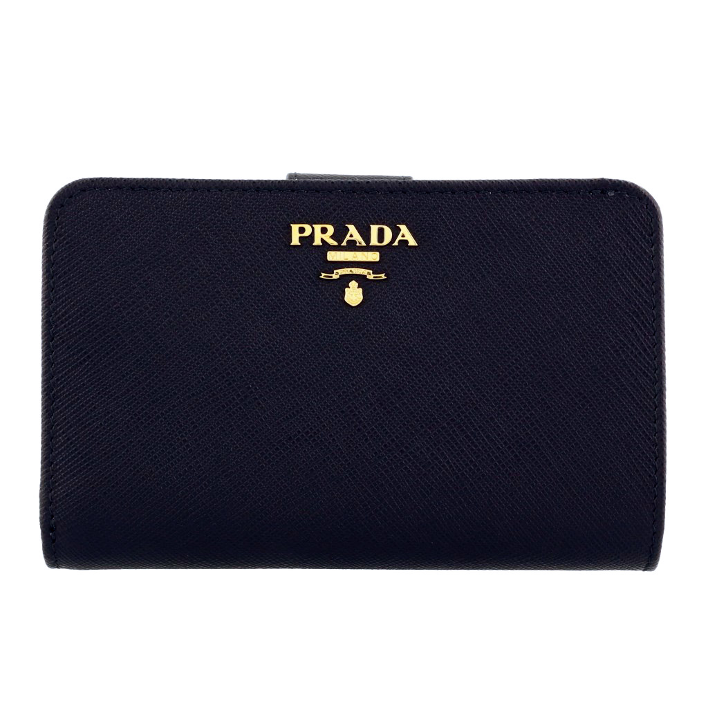 PRADA プラダ 二つ折り財布 レディース ブラック 1ML225 QWA F0002