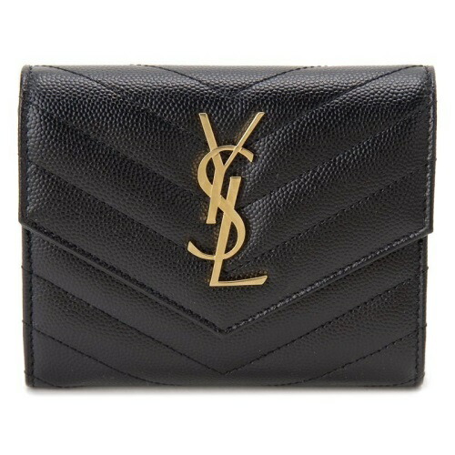 Yves Saint Laurent 二つ折り財布 黒 楽天市場】サンローランパリ 二つ折り財布 タイニーカサンドラ