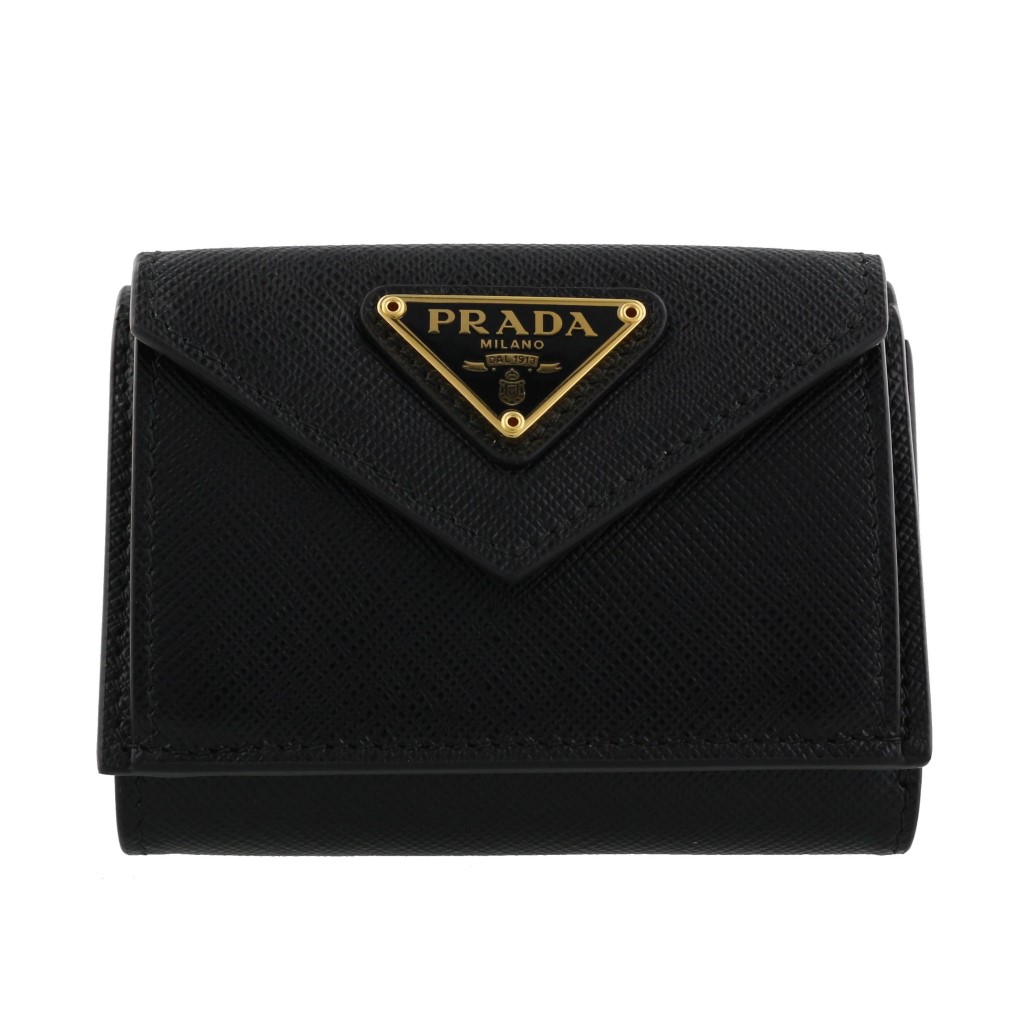 PRADA プラダ 三つ折り財布 レディース ブラック 1MH021 QHH F0002