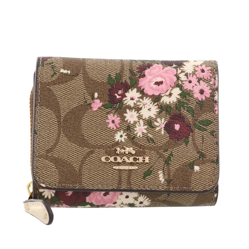 Coach Outlet コーチ アウトレット 三つ折り財布 レディース カーキ マルチ 6864 Ime7v Sfeah Com