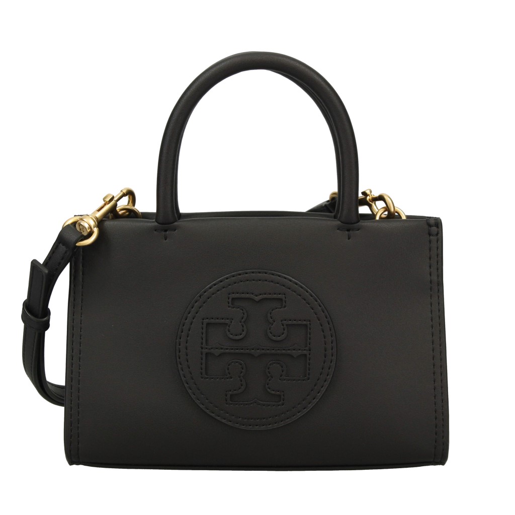 極美品　トリーバーチ　A4可　ナイロン　レザー　トートバッグ　エラ　デカロゴ　黒 美品】TORY BURCH トートバッグ エラ デカロゴ トリーバーチ A4