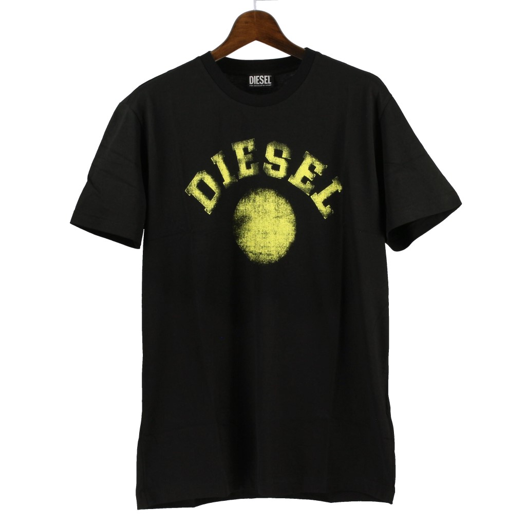 DIESEL 黒 半袖Tシャツ ロゴ入り 楽天市場】ディーゼル DIESEL メンズ Tシャツ 半袖 A02877 9XX