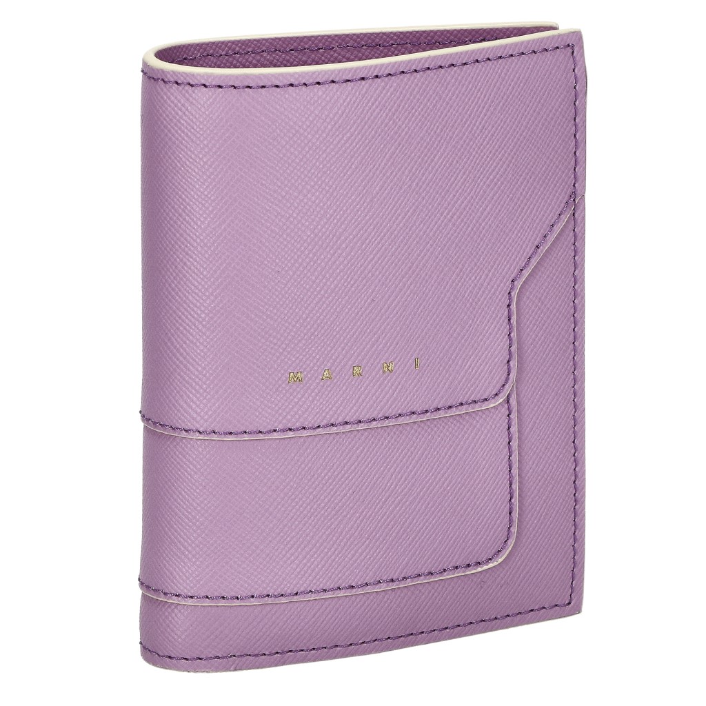 Saffiano Leather☆MARNI☆折り財布 LIGHT LILAC×TALC×TABASCO マルニ 二つ折り財布/ミニ財布 財布 レディース ライト