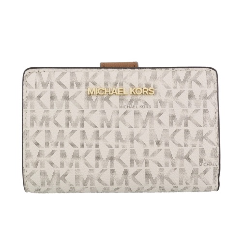 【P10倍 6/4 20時～6/7 24時】マイケル教育課程 二つ折り銭入れ レディース JET SET TRAVEL 白いこと MICHAEL KORS 35F8GTVF2B ヴァニラ