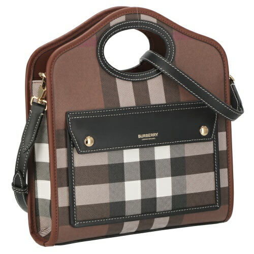 バーバリー ハンドバッグ レディース MINI POCKET ミニ ポケット ブラウン BURBERRY 8071386 DARK BIRCH BROWN|GINZA LoveLove(銀座ラブラブ)