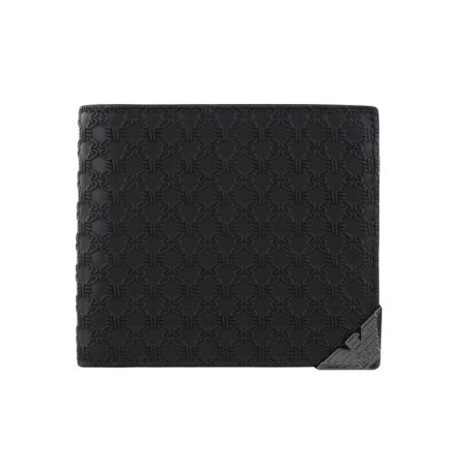 エンポリオアルマーニ 二つ折り財布 メンズ ブラック EMPORIO ARMANI Y4R167 YQ82X 80001 BLACK エンポリオ・アルマーニ