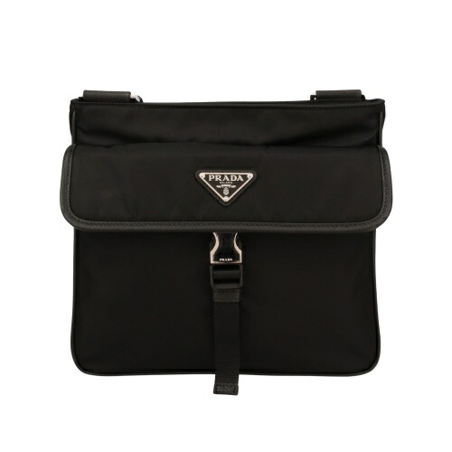 PRADA｜ (2VD066 2DMG F0002) Black Re-nylon And Saffiano Leather Shoulder Bag | PRADA