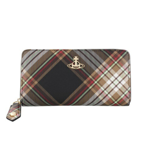 【P5倍 6/4 20時～6/7 24時】ヴィヴィアンウエストウッド 長金入れ レディース Vivienne Westwood 51050023U D101 TARTAN BROWN/BLACK