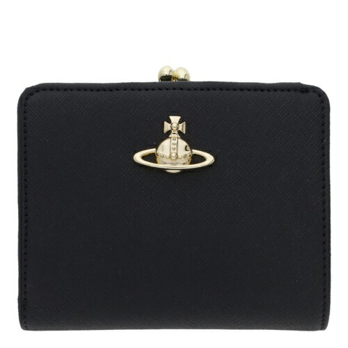 美品　ヴィヴィアン　サフィアーノレザー　折り財布　がま口　メタルオーブ　黒 楽天市場】ヴィヴィアンウエストウッド 二つ折り財布