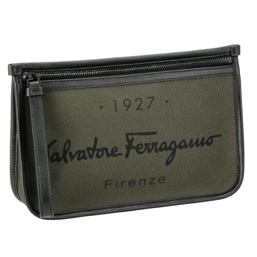 フェラガモ クラッチペダル御徒面子 二つ目御徒面子 メンズ 緑であること Ferragamo 240971 MS/NE