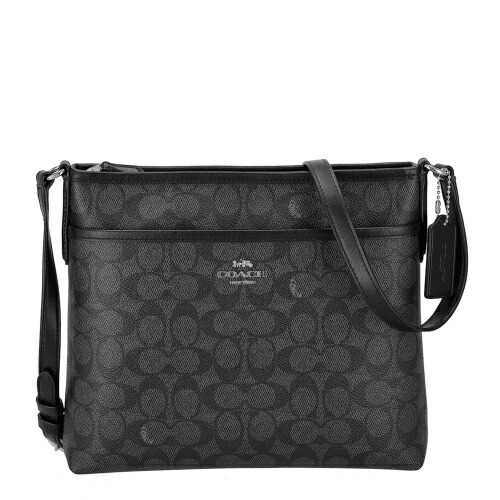 【P5倍 6/4 20時～6/7 24時】コーチ職 逃げ口 ショルダーバッグ レディース 名書き 黒いこと COACH OUTLET CCQ21 SVO1U 濃灰色/黒いこと