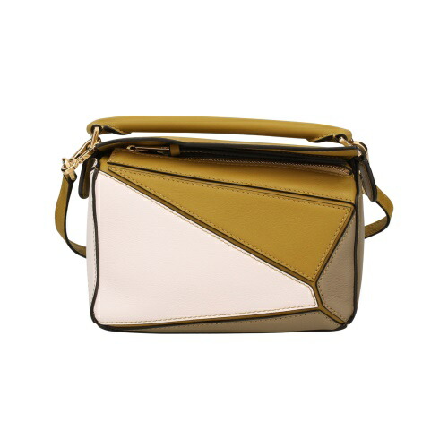 ロエベ ハンドバック レディース 謎あわせ御徒面子 スモール LOEWE A510U95X34 4025 OCHRE x SOFT WHITE