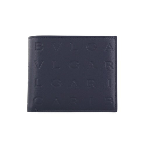 ブル小峡谷 二つ折り紙入れ レディース 米国海軍 BVLGARI 292913 Blue Dark