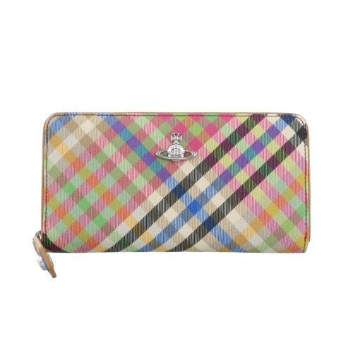 ヴィヴィアンウエストウッド 長紙入れ レディース CLASSIC ZIP ROUND WALLET マルチ色合い Vivienne Westwood 5106005BW S001S O315 HEATHER PLAID