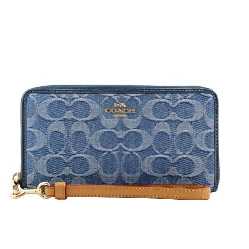コーチ アウトレット 長財布 レディース ロング ジップ アラウンド ウォレット・シグネチャー デニム ブルー COACH OUTLET CDE93 IMTYV｜GINZA LoveLove（銀座ラブラブ） 20,860円