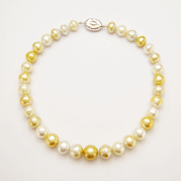 [送料無料]南洋パールネックレス12.1mm～15.4mm　44cm 【鑑別書付】｜Jewelery Accessory TanakaYoshiko