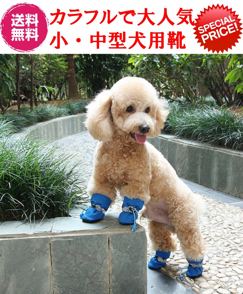 大人気 ペットシューズ カラフルで大人気 可愛いおしゃれな小中犬用ブーツa レインシューズ 犬用雨靴 シューズ ブーツ 送料無料 レインブーツ 犬用品 ペットグッズ ペット用 防水 ラバー素材 驚きの価格が実現