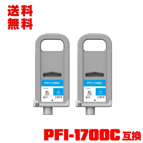 PFI-1700C シアン 顔料 (PFI-1100 PFI-1300 の大容量) 2個セット 宅配便 送料無料 キヤノン用 互換 インクタンク (PFI-1700 PFI1700 PFI-1100C PFI-1300C PRO-2000 PRO-4000 PRO-6000 PRO-2100 PRO-4100 PRO-6100 PRO-4000S PRO-6000S PRO-4100S PRO-6100S)
