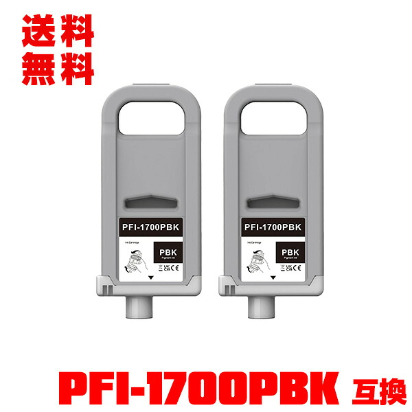 PFI-1700PBK フォトブラック 顔料 (PFI-1100 PFI-1300 の大容量) 2個セット 宅配便 送料無料 キヤノン用 互換 インクタンク (PFI-1700 PFI1700 PFI-1100PBK PFI-1300PBK PRO-2000 PRO-4000 PRO-6000 PRO-2100 PRO-4100 PRO-6100 PRO-4000S PRO-6000S PRO-4100S PRO-6100S)