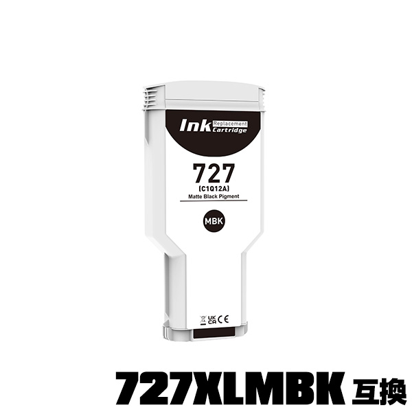 HP727マットブラック(C1Q12A) 顔料 大容量 単品 ヒューレット・パッカード 互換インク インクカートリッジ メール便不可 (HP727 HP727MBK HP 727 Designjet T1530 Designjet T1500 Designjet T2530 MFP Designjet T2500 MFP Designjet T920 Designjet T930)
