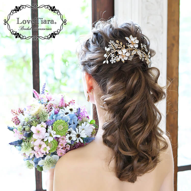 小枝 ヘッドドレス 髪飾り ナチュラル ブライダル ヘッドピース ビジュー ヘッドパーツ ティアラ ウエディング 花 小枝アクセサリー