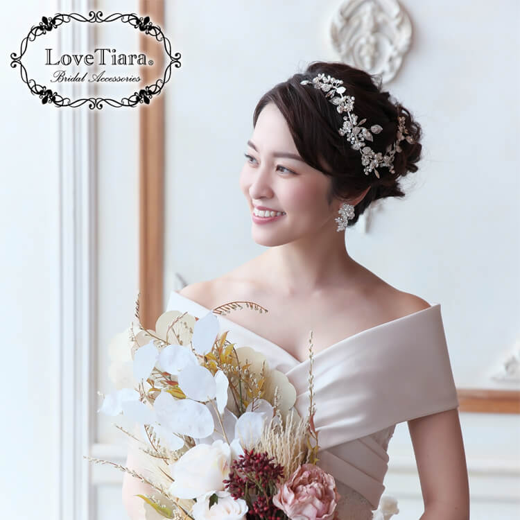 小枝 ヘッドドレス 花 花嫁 小枝アクセサリー ティアラ ウエディング ビジュー ナチュラル 結婚式 髪飾り ブライダル ブライダルアクセサリー