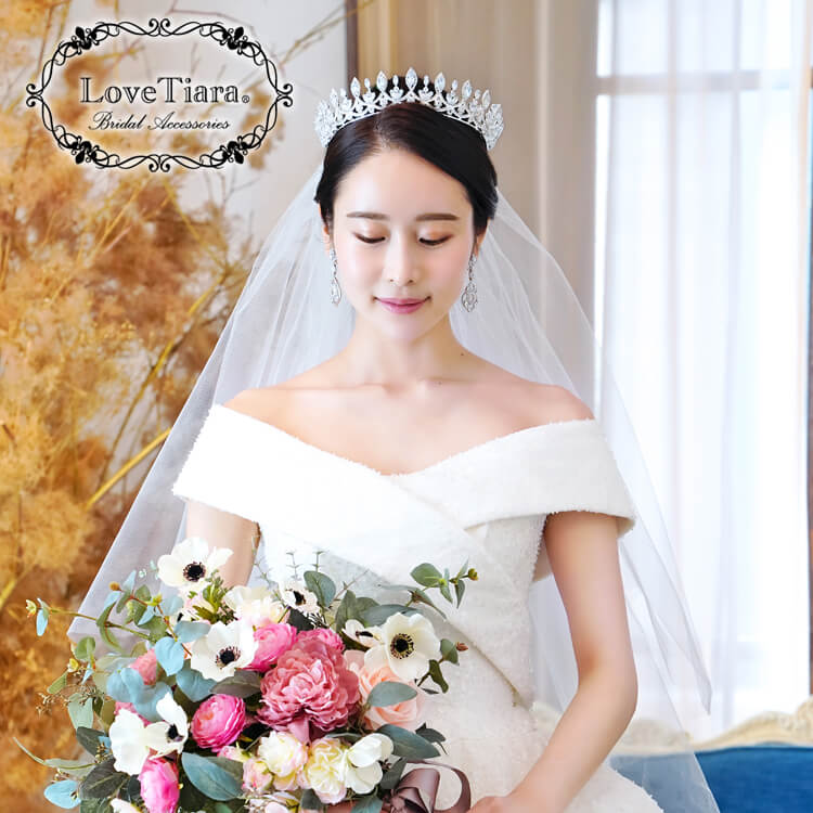 ベラドンナ ジルコニア ティアラ ウェディング ウエディング ブライダル 結婚式 花嫁 王冠 クラウン 大ぶり 豪華 華やか キラキラ アクセサリー ヘアアクセサリー ヘッドアクセサリー ヘッド アクセ 髪飾り カチューシャ キュービックジルコニア 小物 アイテム Sermus Es