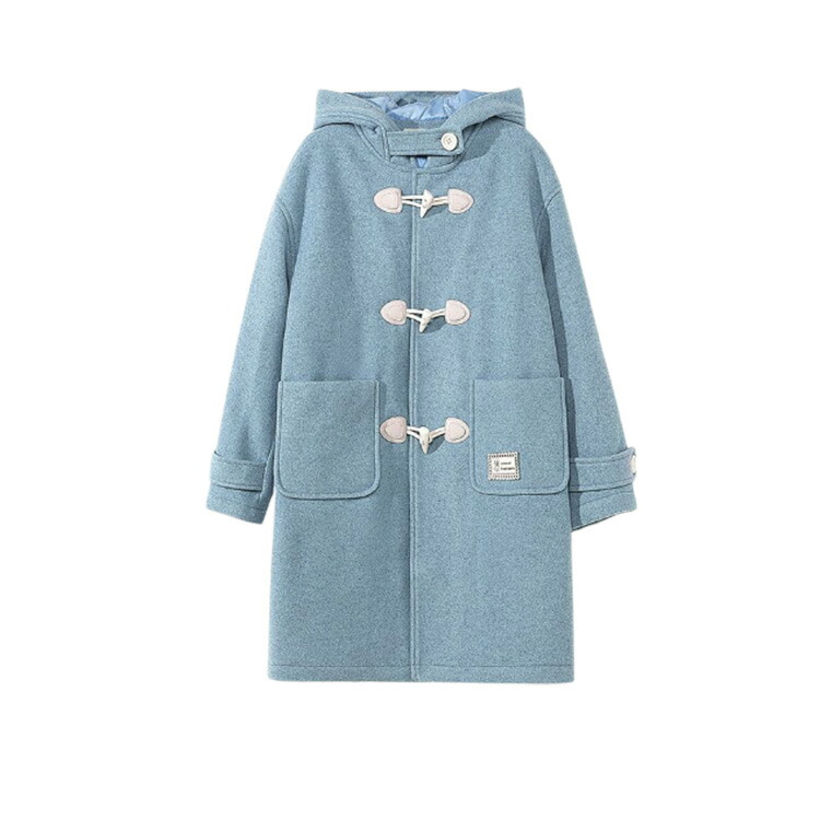 ダッフルコートレディース秋冬ジャケットアウターコートスクールコート女子ロングコート通学通勤冬服中綿入り制服高校生中学生あったかスクールウェアフード付き軽いゆったりおしゃれかわいい防寒大きいサイズ学院風