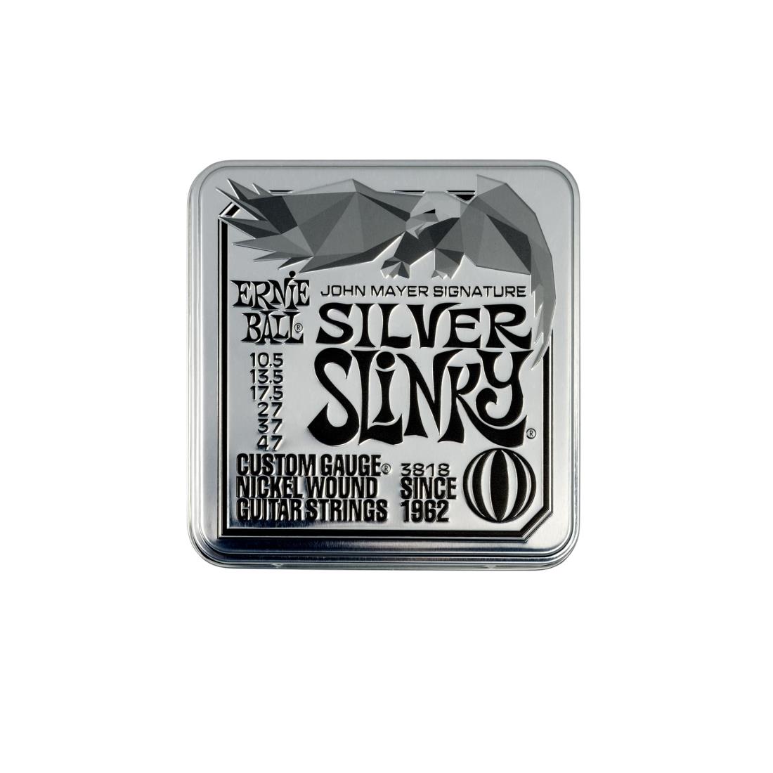 ERNIE BALL アーニーボール エレキギター弦 SILVER SLINKY 3818 シルバー・スリンキー (10.5-47)/John Mayer Signature 3Set Pack