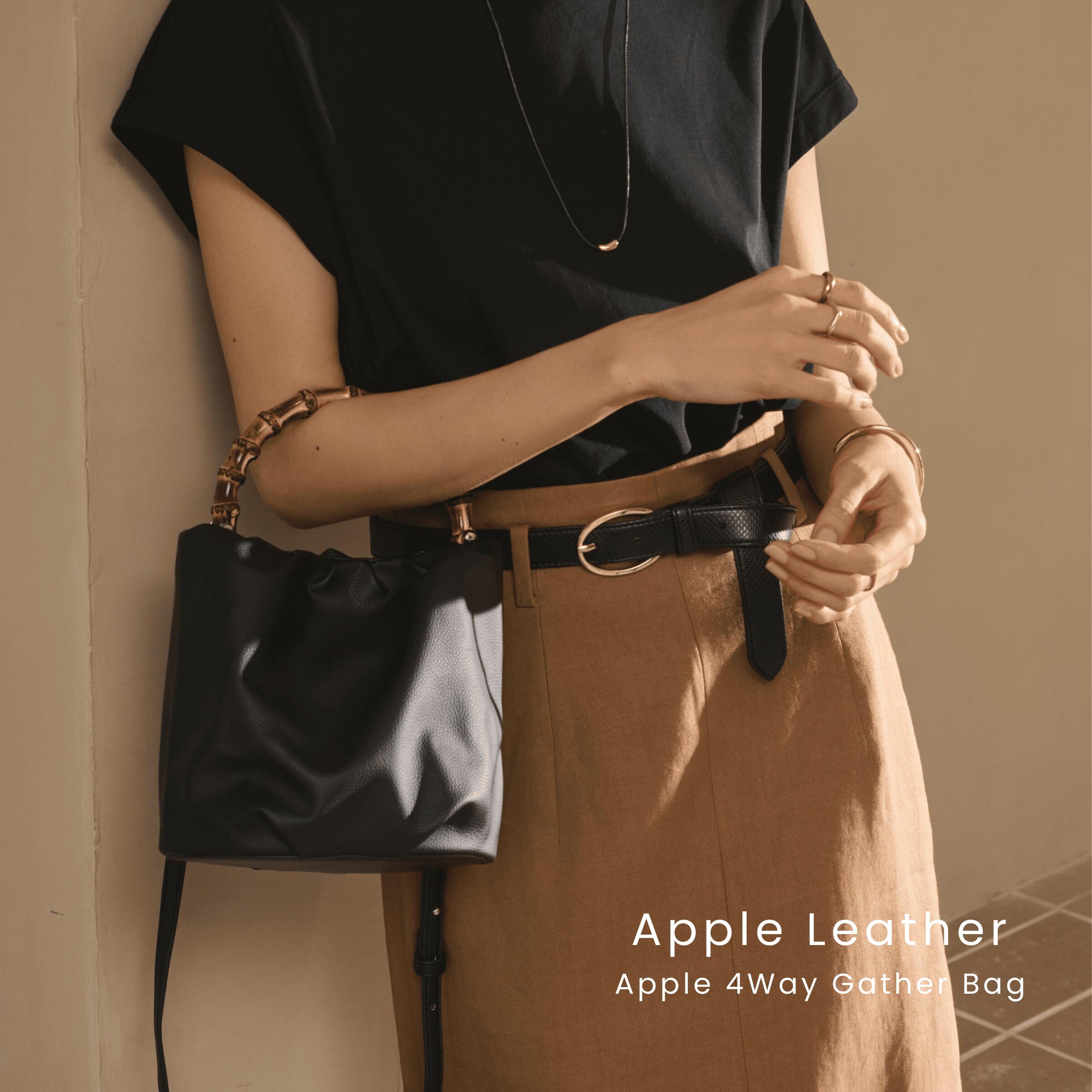 ショルダーバッグ レディース ハンドバッグ 斜めがけ | Apple 4Way Gather Bag ギャザーバッグ 青森県 アップルレザー ヴィーガンレザー ブランド LOVST TOKYO ラヴィストトーキョー