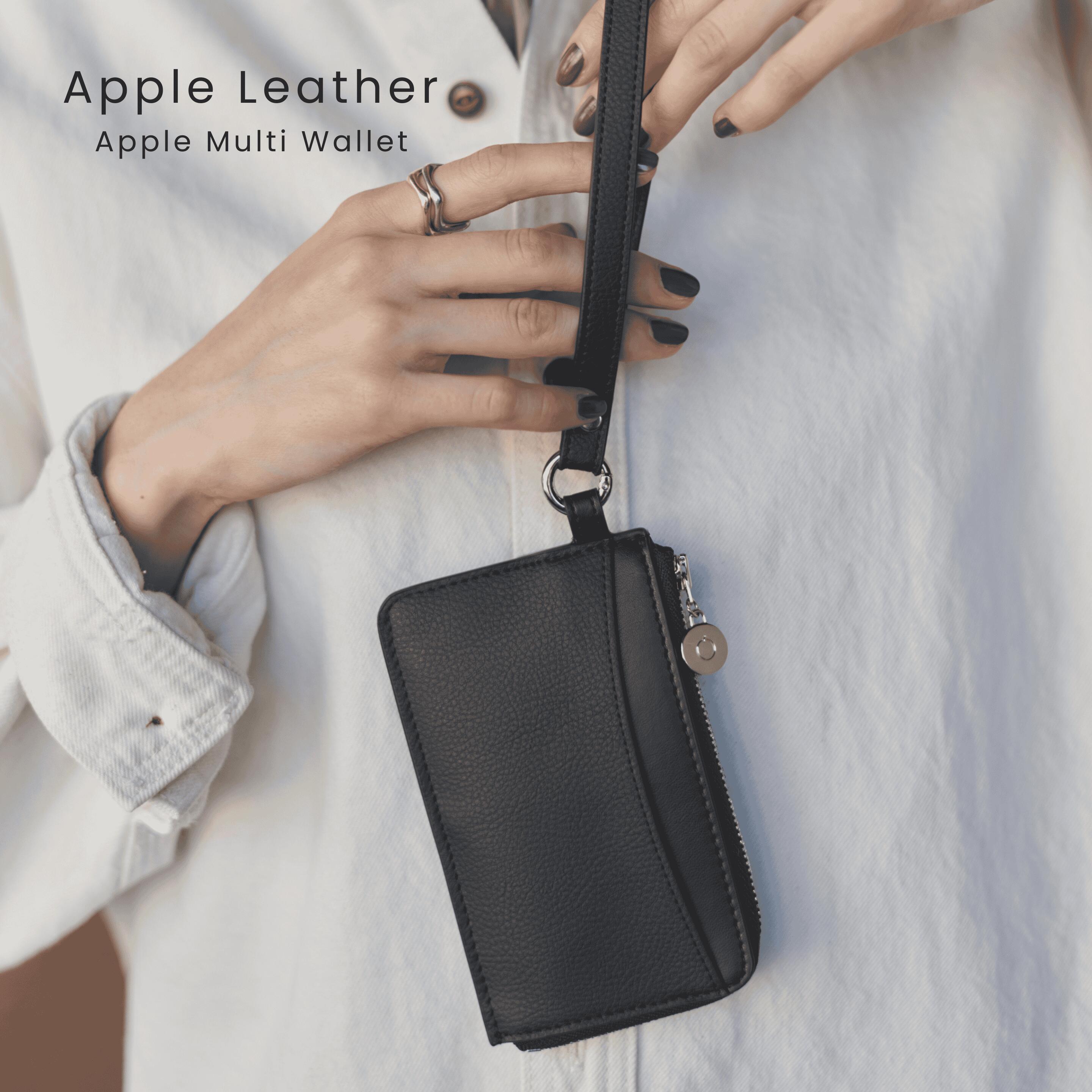 フラグメントケース ストラップ付 L字ファスナー | Apple Multi Wallet 薄型 コンパクト財布 キーケース レディース 青森県 アップルレザー ヴィーガンレザー ブランド LOVST TOKYO ラヴィストトーキョー｜LOVST TOKYO 店