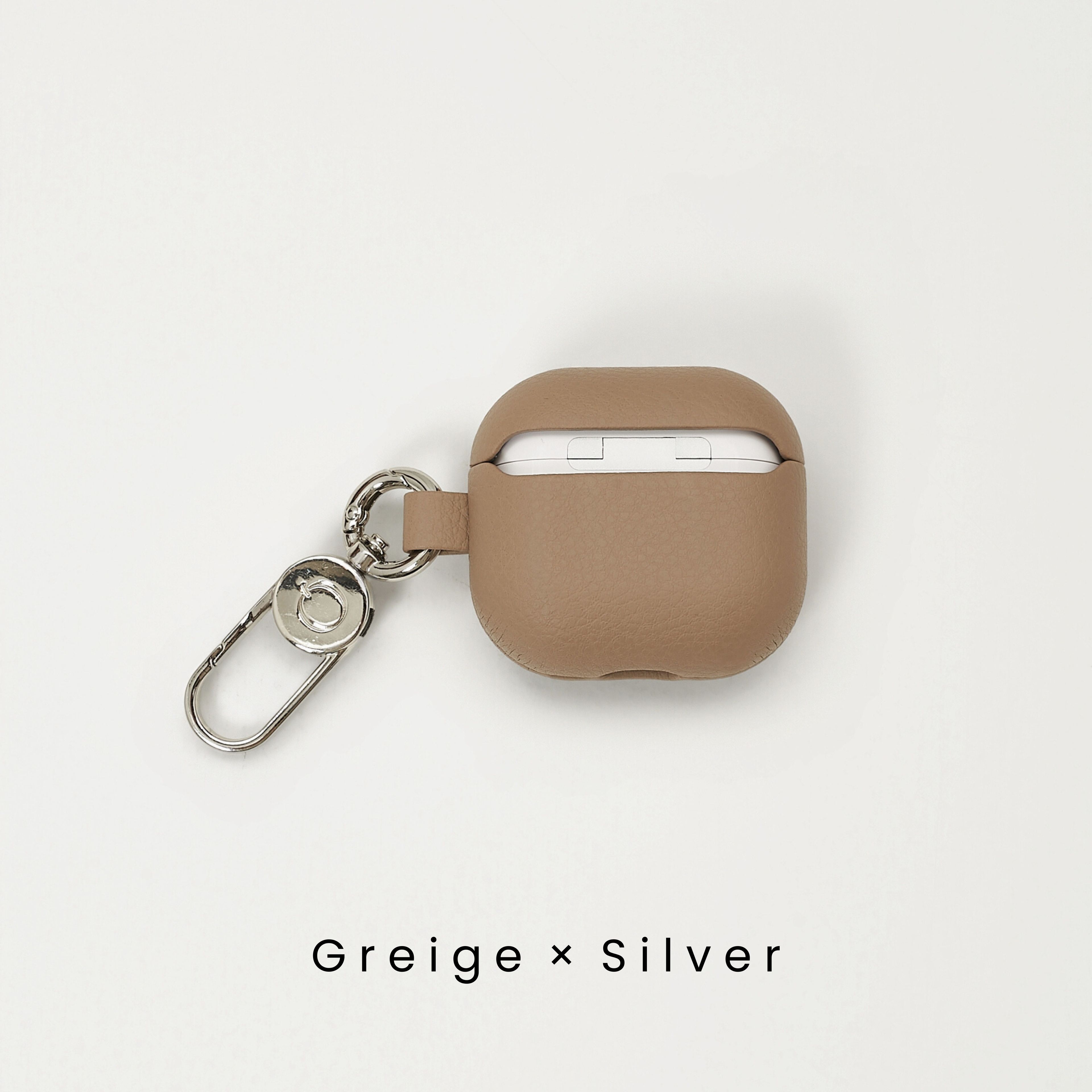 アップルエアーポッツ4ケース 名入れ刻印 ギフト | AirPods 4 カラビナ付き ヴィーガン レザー アップルレザー ブランド LOVST TOKYO ラヴィストトーキョー