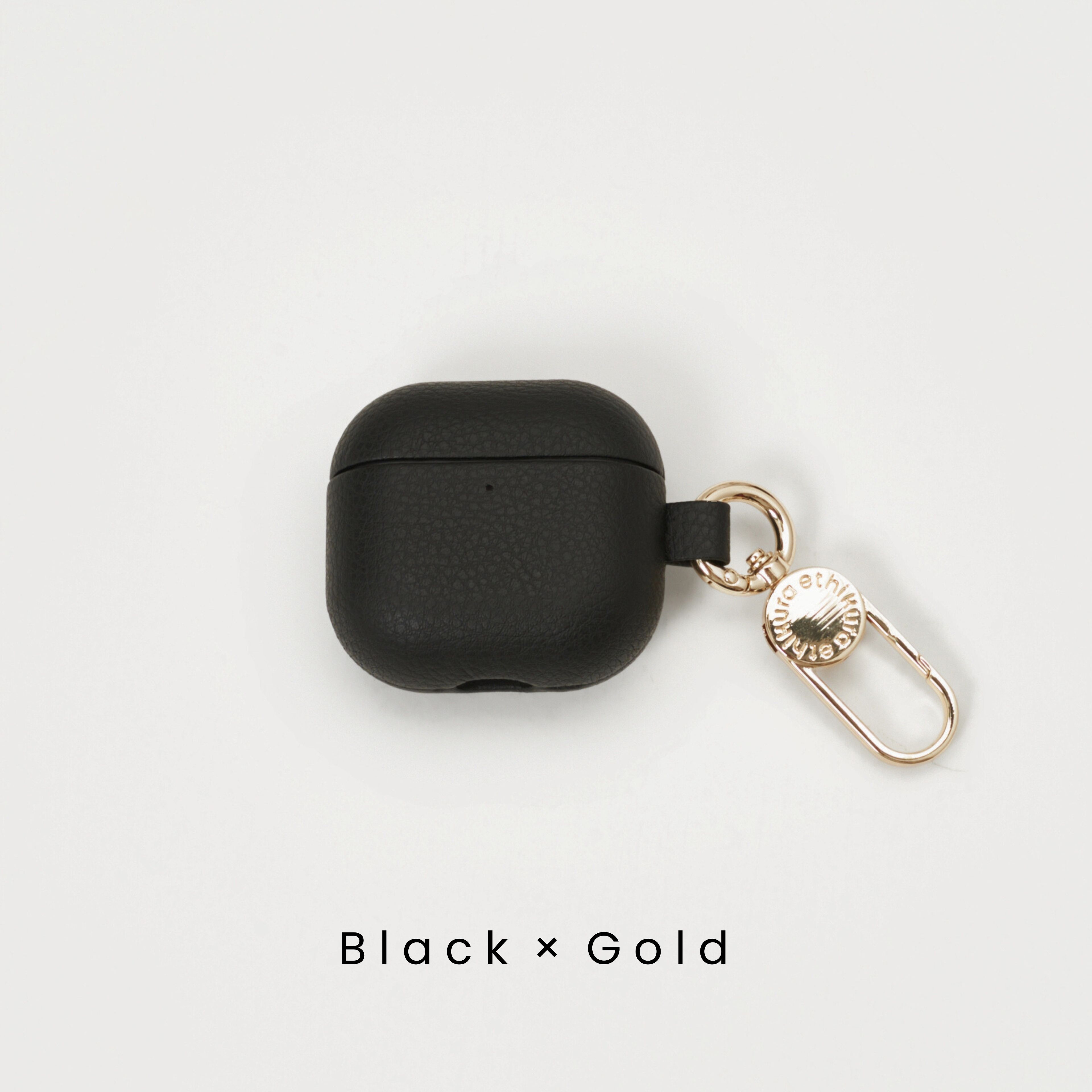 アップルエアーポッツ4ケース 名入れ刻印 ギフト | AirPods 4 カラビナ付き ヴィーガン レザー アップルレザー ブランド LOVST TOKYO ラヴィストトーキョー