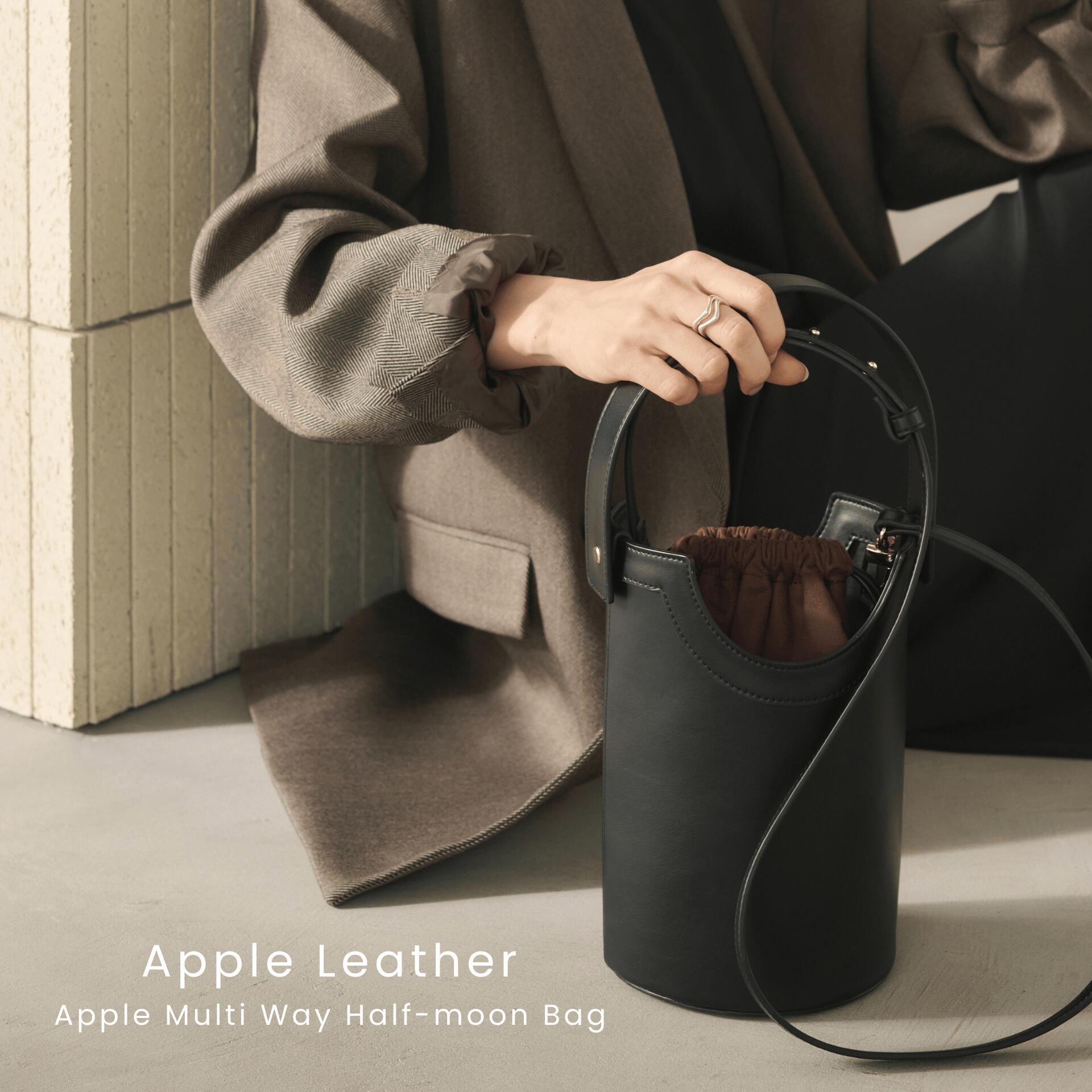 ミニバッグ レディース ハンドバッグ ワンショルダー | Apple Multi Way Half-moon Bag ワンショルダー 斜め掛け 青森県 アップルレザー ヴィーガンレザー ブランド LOVST TOKYO ラヴィストトーキョー