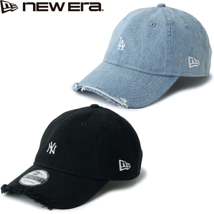 NEW ERA ニューエラ 9TWENTY MLB Damaged MINI LOGO Cap 920 メジャーリーグダメージミニロゴキャップ ヤンキース ドジャース デニム キャンバス ユーズド加工 14745056 14745092 帽子 ストリート カジュアル アメカジ ワーク メンズ レディース 2カラー 国内正規 2026SS