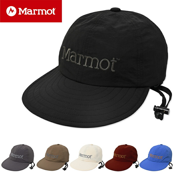 Marmot マーモット MTSS25UHG205 Marmot Long Bill Cap マーモットロングビルキャップ 帽子 顎ひも付き ナイロン UVカット 撥水 吸水 速乾 登山 90年代 アウトドア キャンプ ハイキング シンプル メンズ レディース 6カラー 国内正規 2026SS