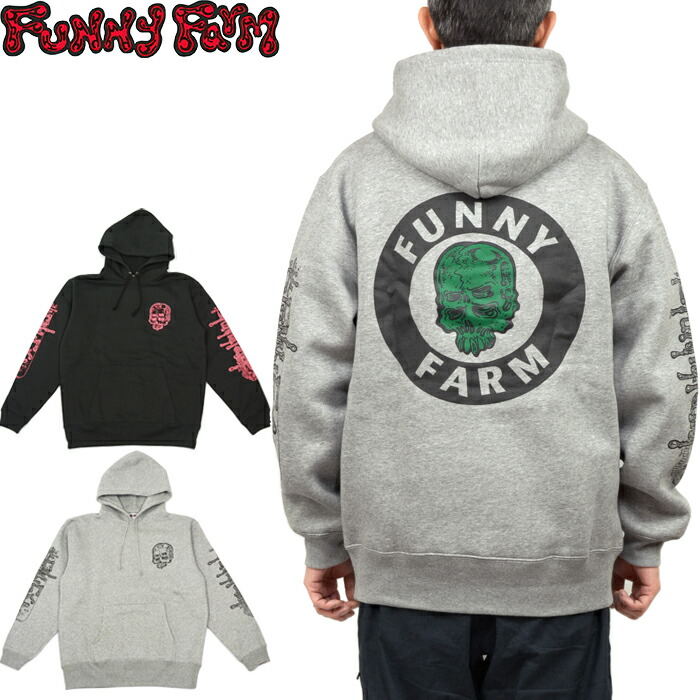 【SALE】FUNNY FARM ファニーファーム F01 PRINT SWEAT PARKA PULLOVER 刷り上げる 流汗 ティーシャツ パーカー 裏原宿 一般教養 スカル 野ざらし タトゥースタジオ 返り咲き メンズ レディース 刷り直す 裏起毛 2色つや 国内置き目 40%OFF
