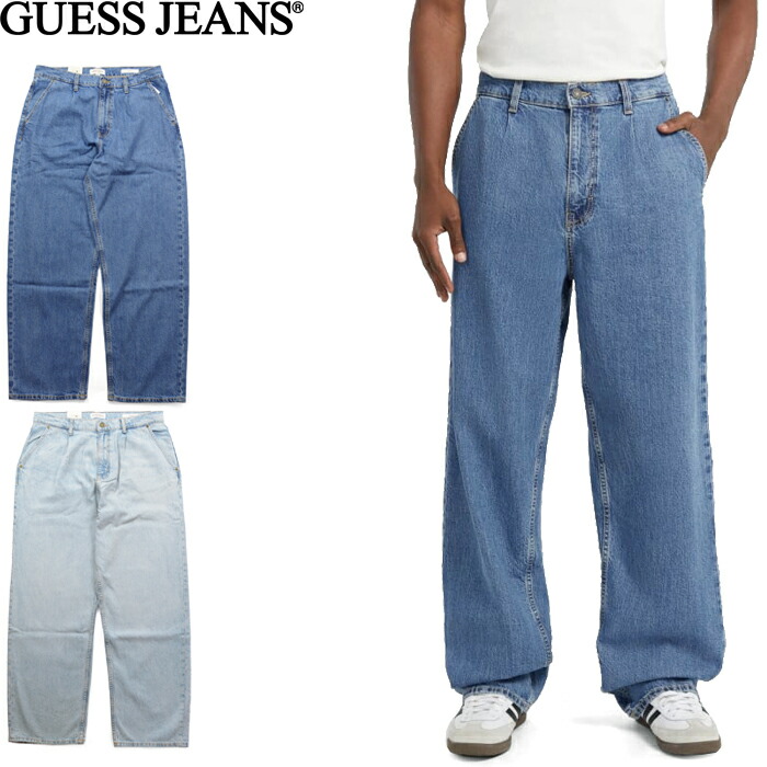 GUESS JEANS ゲス デニム G20 Super Baggy DENIM PANTS スパーバギーデニムパンツ M5BA0ED5M54 M5BA0ED5M51 ウォッシュ工業 ユーズド工業 インディゴ 濫りがわしい ロゴタイプ 表どおり アメカジ 心地よい 分かりやすい メンズ レディース 2色つや 国内定め事 2026SS