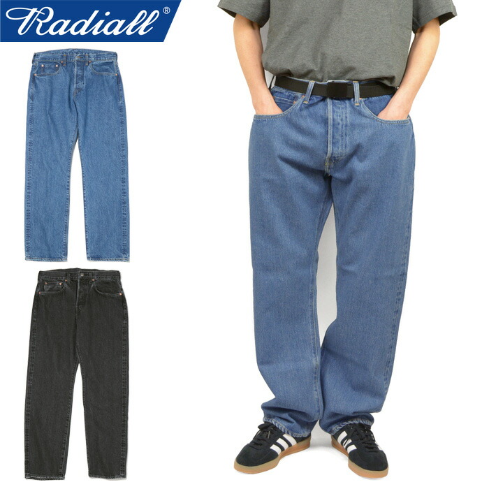 RADIALL ラディアル RAD-DNM-PT011-02 KUSTOM 350B STRAIGHT FIT PANTS カスタム350Bストレートフィットデニムパンツ ジーパン ウォッシュ工業 日本製 セルビッチ 赤耳 黒いこと アメカジ 細工物 表どおり 置き目乗馬者 メンズ レディース 2色つや 国内定め事