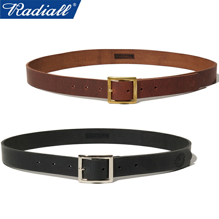 RADIALL ラディアル RAD-ONL001 RHODES LEATHER BELT ローズレザーベルト 本革 30粍幅 バッファローレザー 金管楽器 バックル ローズ ロゴタイプ 素押し 雑貨 小物 付属物 表どおり アメカジ 細工物 心地よい メンズ レディース 2色つや 国内定め事 2025AW