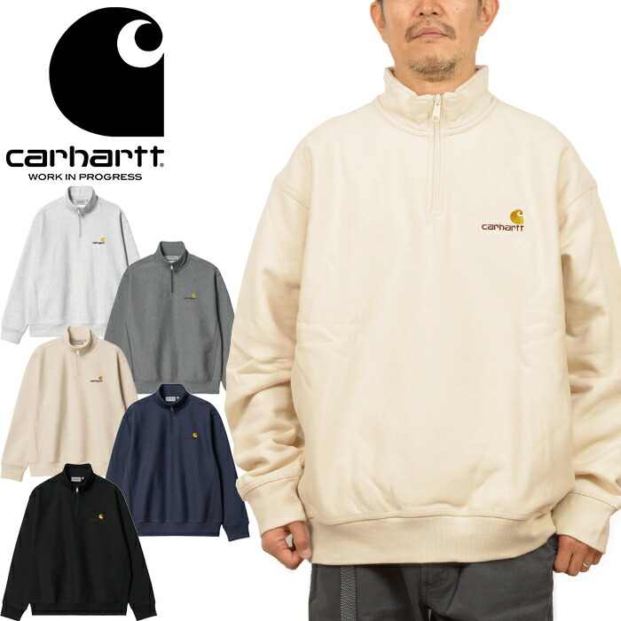 カーハートWIP Carhartt WIP I027014-22F ハーフジップ アメリカン スクリプト スウェットシャツ HALF ZIP AMERICAN SCRIPT SWEATSHIRT プルオーバー トップス ワーク イン プログレス メンズ レディース 厚手 保温 裏起毛 5カラー 国内正規 10%OFF セール