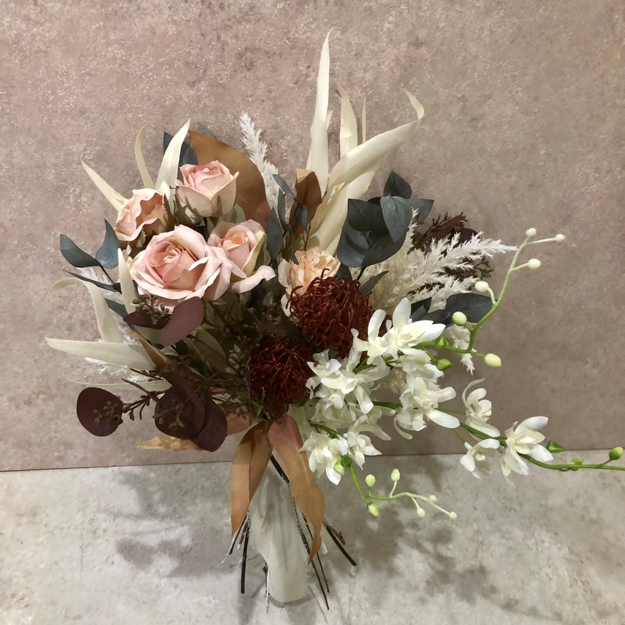 良好品 Dry Bouquet アートフラワー ドライフラワー ブーケ バラ ピンクッション ラン ユーカリ白 花束 花 お花 アレンジ ドライ フラワー おしゃれ かわいい 可愛い インテリア 花ギフト お祝い 誕生日 結婚記念日 贈り物 結婚祝い 誕生日プレゼント ギフト 送料無料