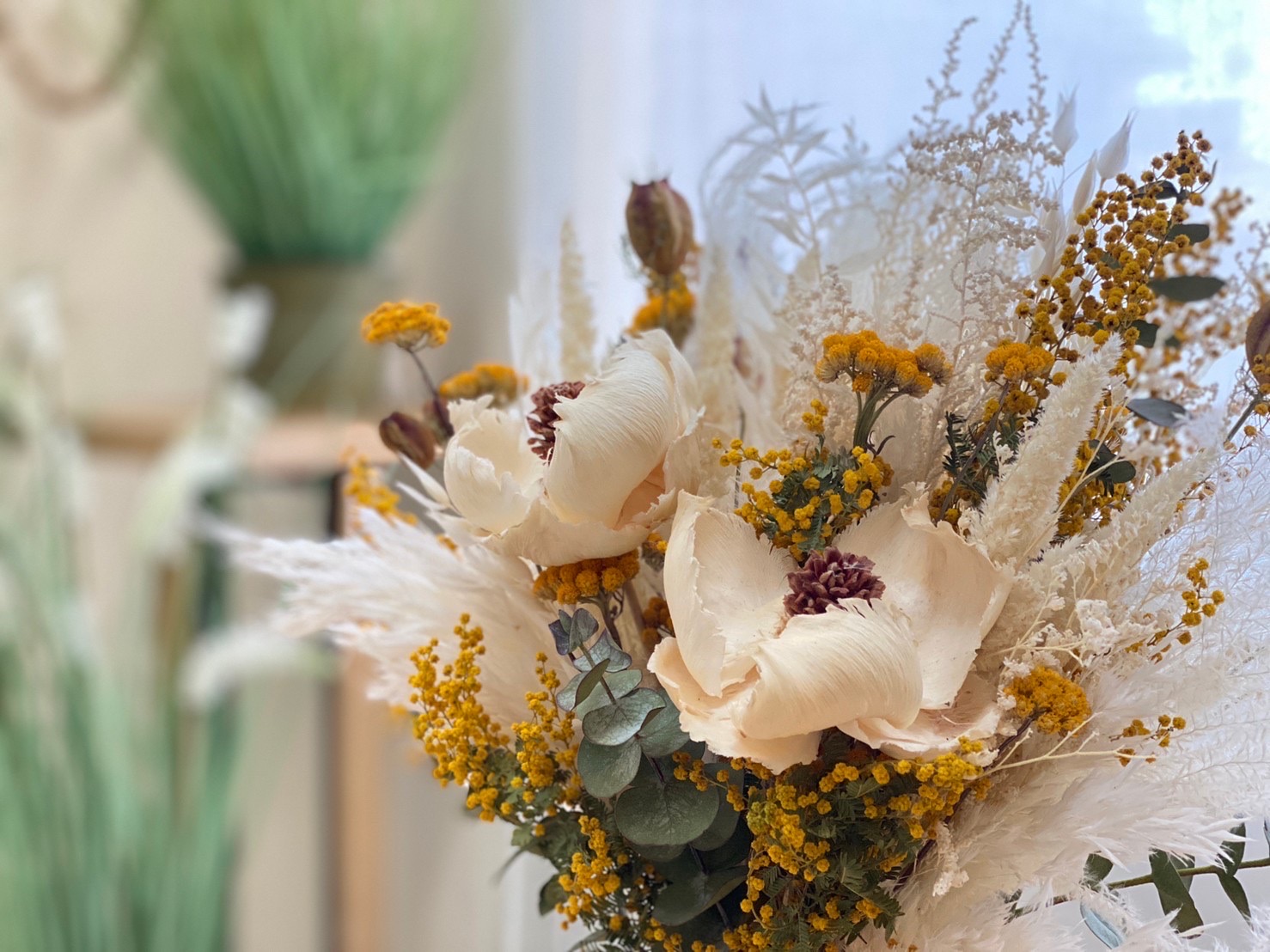 Dry Bouquet パームフラワー ミモザ パンパスなど お花 ドライフラワー ブーケ 花束