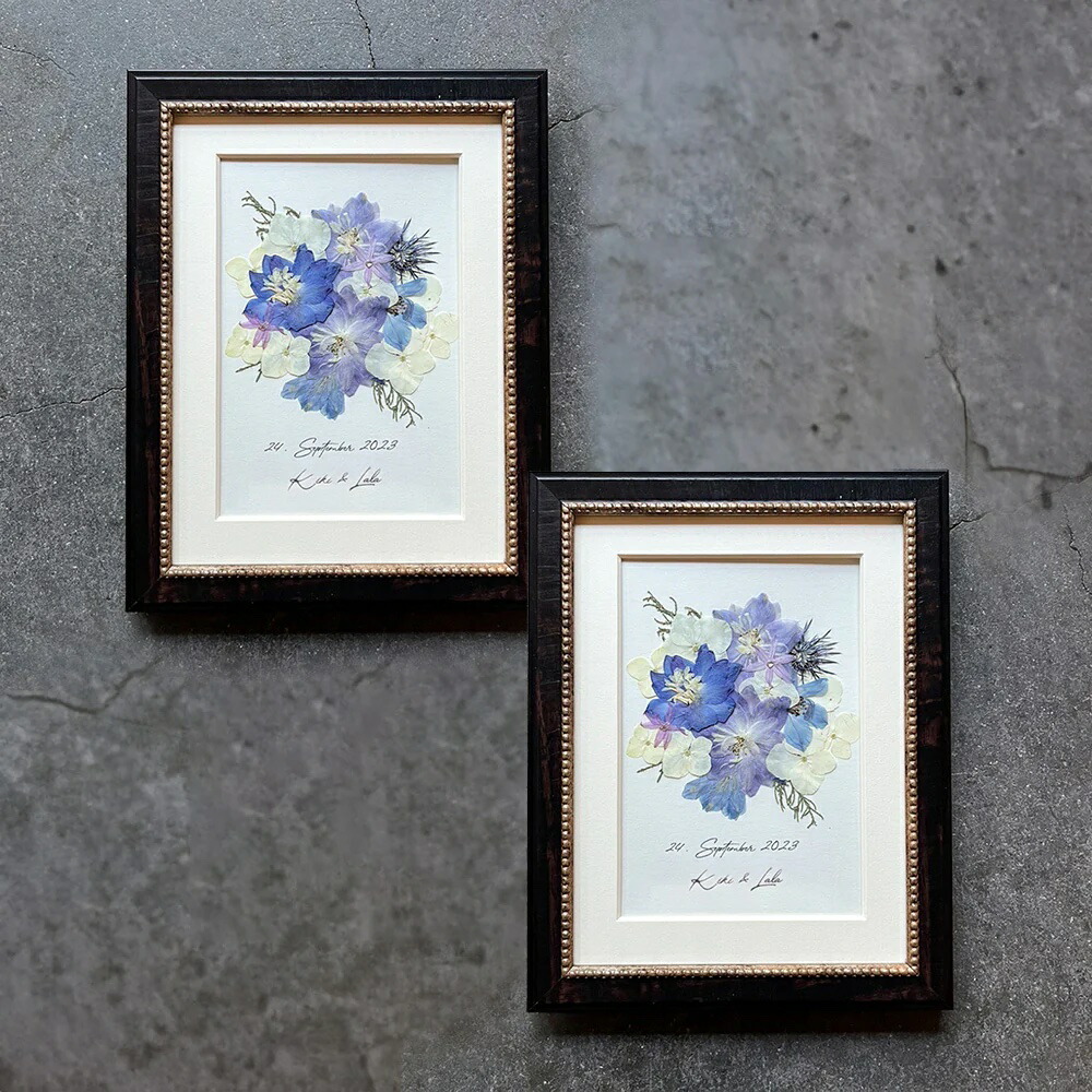 【アフター花束 ＜Jaka 2set＞】活け花花束を「押し花＆額装」してお届けします 華燭の典 前撮り 言い入れる 祝する日 映し絵華燭の典 華燭の典 花束 胸花 祝する 残す 押しつける御花 工業 ひな形