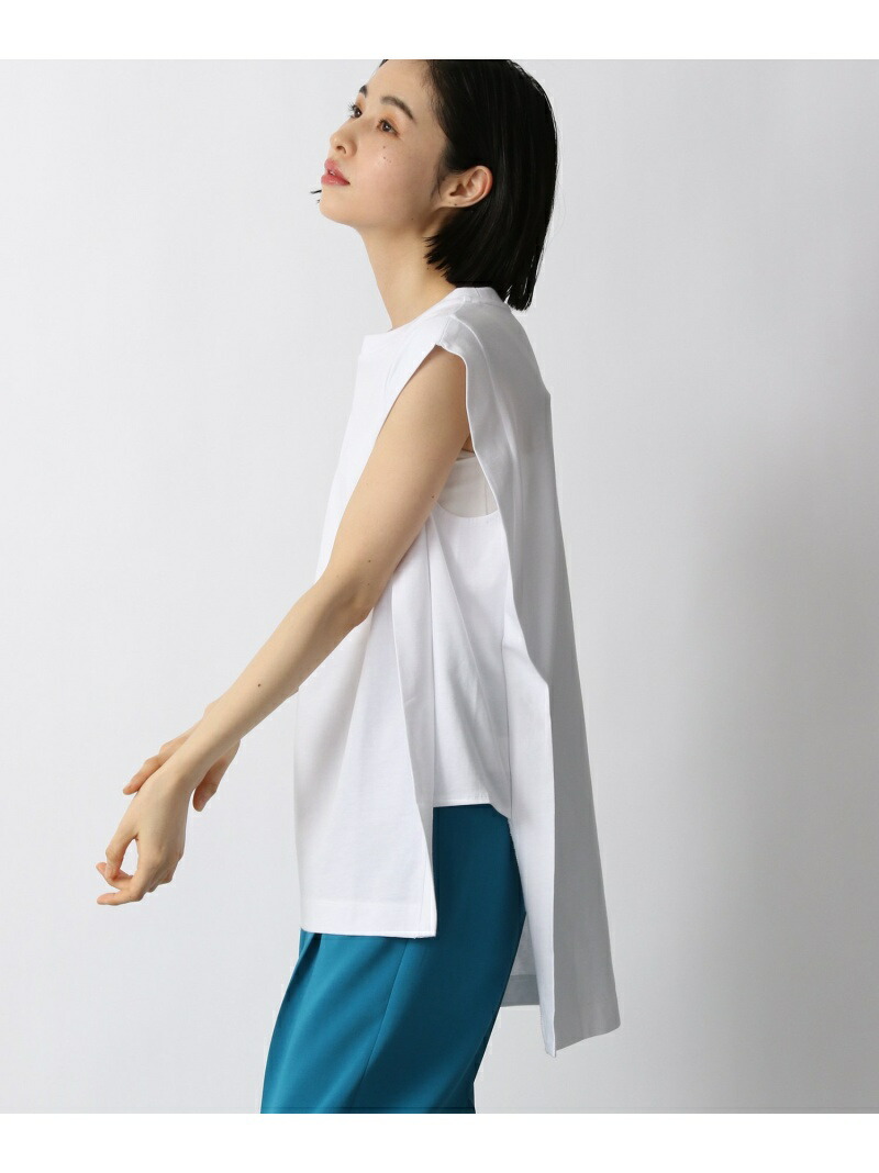 タンクトップ 納得できる割引 Lowrys タックキリカエns Farm Fashion ブルー Rakuten ブラック ホワイト ノースリーブカットソー カットソー ローリーズファーム